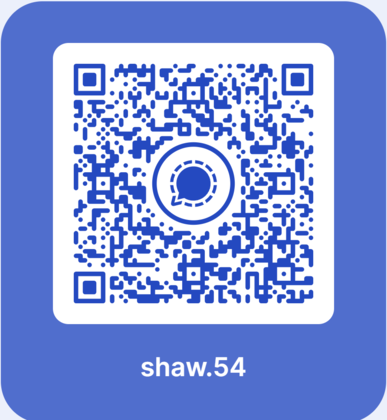 Signal QR code for the username shaw.54
